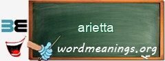 WordMeaning blackboard for arietta